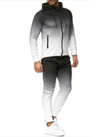 Homme Tenu de Sport 2 Pièces Manches Longues Capuche Blanc