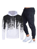 Hommes Activewear Ensemble 2 Pièces Manches Longues À Capuche Blanc Activewear Outfit
