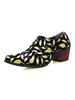 Hommes Ascenseur Chaussures Grand Bout Pointu PU Cuir Bas Tops Slip On Noir Blond Chaussures