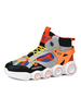Hommes Baskets Color Block Mesh Bout Rond Chaussures De Basketball Noir