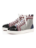 Hommes Baskets Comfy Artwork Rivets Véritable Cuir Verni Supérieur Bout Rond Baskets Noires