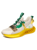 Hommes baskets jaunes mode maille bout rond motif dillustration bas-hauts chaussures de sport décontractées"idiennes