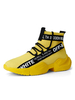 Hommes baskets mode maille bout rond sangle de moine motif dillustration jaune chaussures décontractées"idiennes