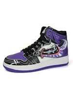 Hommes baskets violettes confortable en cuir PU bout rond bas-hauts chaussures de planche à roulettes décontractées"idiennes