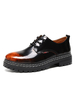 Hommes Bottes Modernes En Cuir PU Bout Rond Marron Bas-Top Chaussures Vintage