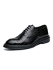 Hommes Chaussures Habillées Bout Rond Monk Strap Strap Réglable À Lacets En Cuir PU Robe De Costume Noir