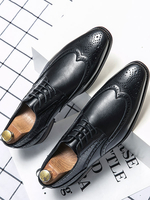 Hommes Chaussures Habillées Modernes À Bout Pointu Slip-On En Cuir PU Chaussures De Costume Noir