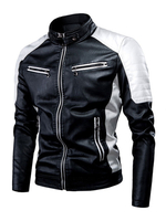 Hommes Cuir Vestes Cuir Cuir Breaker Black Style Cool Winter Coats
