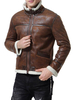 Hommes Cuir Vestes Cuir Cuisine Café Brown Manteaux d