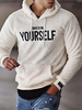 Hommes Hoodies À Capuche Manches Longues Mots Imprimer Poches Polyester Sweat-Shirt Casual