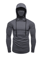 Hommes Hoodies Capuche Manches Longues Polyester Gris Sweatshirt