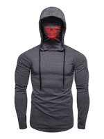 Hommes Hoodies Capuche Manches Longues Polyester Peint Sweat Gris Foncé