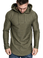 Hommes Hoodies Chic À Capuche Manches Longues Hunter Green T Shirts