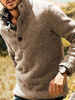 Hommes Hoodies Col Montant Manches Longues Boutons Polyester Sweatshirt