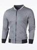 Hommes Hoodies Portrait Neck Manches Longues Polyester Gris Foncé Sweatshirt