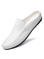 Hommes Loafer Chaussures Cozy Cowhide Slip-On Blancs Machasers