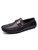 Hommes Loafer Chaussures Fashion Cowhide Metal Détails Slip-On Casual Bas-Tops Chaussures plates