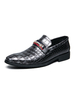Hommes LOAFER chaussures PU cuir en cuir Détails Mocassins gris au bout rond