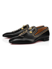 Hommes Mocassins Chaussures Comfy Kid Skin Rivets Artwork Slip On PU Cuir Noir Costume Chaussures