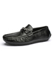 Hommes Mocassins Chaussures Confortables En Cuir PU Monk Strap Slip-On Noir Chaussures Plates Décontractées