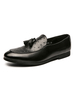 Hommes Mocassins Chaussures Confortables En Cuir PU Slip-On Noir Mocassins Décontractés