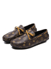 Hommes Mocassins Chaussures De Mode En Cuir PU Arcs Géométrique Slip-On Café Mocassins Marron