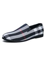 Hommes Mocassins Chaussures Slip On Monk Strap Color Block Bout Rond En Cuir PU Bleu Mocassins