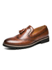 Hommes Mocassins Chaussures Slip On Pom Poms Bout Rond En Cuir PU Bas Tops Mocassins Marron