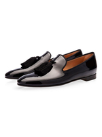 Hommes Mocassins Chaussures Slip On Pom Poms Motif Dillustration Bout Rond En Cuir PU Mocassins Noirs