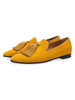 Hommes Mocassins Chaussures Slip On Pom Poms Motif Dillustration Bout Rond En Daim Cuir Jaune Mocassins