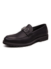 Hommes Mocassins Confortables En Cuir PU Détails En Métal Slip On Mocassins Noirs