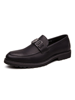 Hommes Mocassins Confortables En Cuir PU Détails En Métal Slip On Mocassins Noirs
