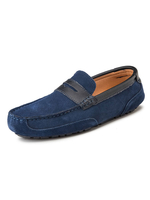 Hommes Mocassins Confortables En Cuir PU Monk Strap Slip-On Deep Blue Loafers