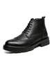 Hommes Mocassins Cosy PU Cuir Slip-On Bottines Noires