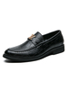 Hommes Mocassins Mode Cuir PU Détails Métalliques Slip-On Mocassins Noirs