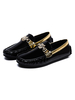 Hommes Mocassins Mode Cuir PU Détails Métalliques Slip-On Mocassins Noirs