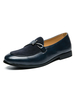 Hommes Mocassins Mode En Cuir PU À Bout Rond Boucle Slip On Mocassins Noirs