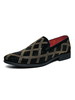 Hommes Mocassins Populaires En Cuir PU Clouté Bloc De Couleur Slip On Mocassins Noirs