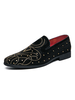 Hommes Mocassins Populaires En Cuir PU Clouté Bloc De Couleur Slip On Mocassins Noirs