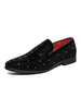 Hommes Mocassins Populaires En Cuir PU Détails En Métal Slip On Black Shoes