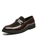 Hommes Mocassins Slip-On Détails Métalliques Bout Rond Cuir PU Mocassins Marron