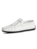 Hommes Mocassins Slip-On Détails Métalliques Imprimé Bout Rond En Cuir PU Mocassins Blancs