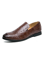 Hommes Mocassins Slip On Round Toe PU Cuir Marron Mocassins