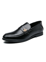 Hommes Mocassins Slip On Round Toe PU Cuir Noir Mocassins