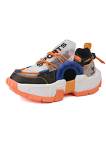 Hommes Neakers Cozy Mesh Round Toe Color Block Orange Chaussures de basket-ball