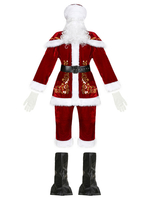 Hommes Noël Set Rouge Guilding Motif Noël Père Noël Fêtes Costumes Déguisements Noël