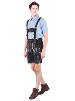 Hommes Oktoberfest Costumes Cosplay Ciel Bleu Chemise En Coton Vichy Brodé Avec Shorts Vacances Costumes Déguisements Halloween