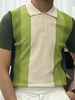 Hommes Polo Chemise Color Block Collier Collier À Manches courtes Boutons Fit Fit Green Fashion Polo Shirts