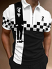 Hommes Polo Chemise imprimée Collier à manches courtes à manches courtes Fit Fit Noir Polo Chemises