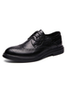 Hommes robe chaussures chaussures arrondir bandoulière réglable en cuir PU dentelle en cuir noir chaussures de costume noir